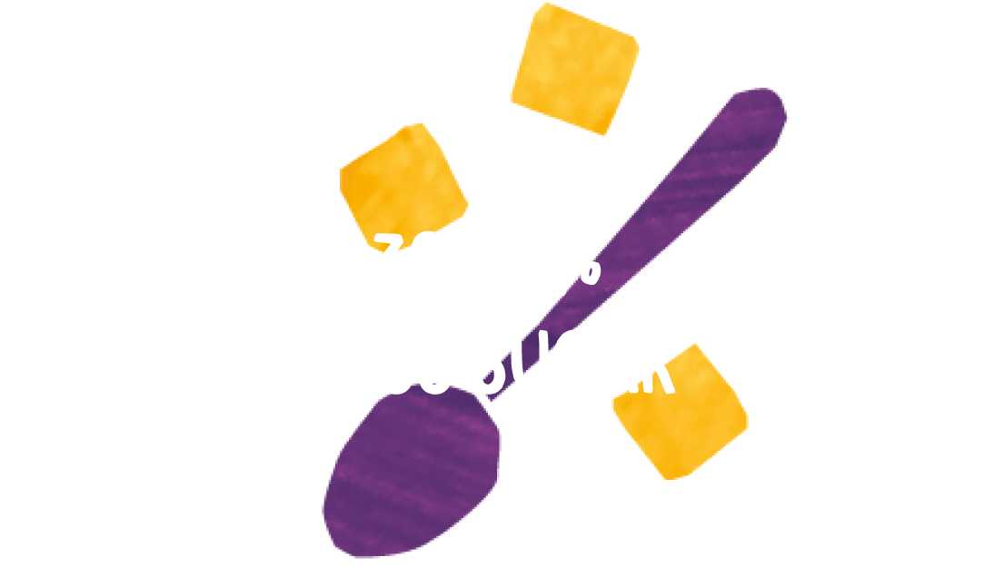 30-50% less sugar